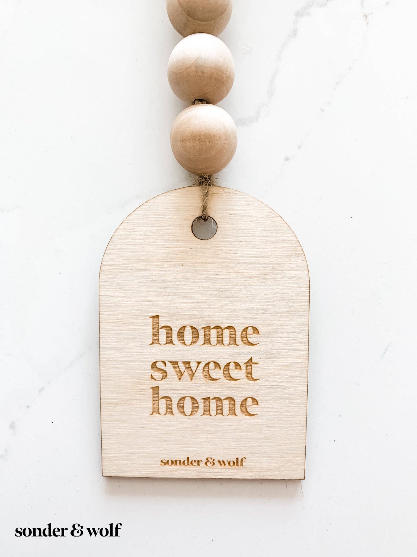 Home Sweet Home Beaded Garland – Wooden Housewarming Gift Decor
