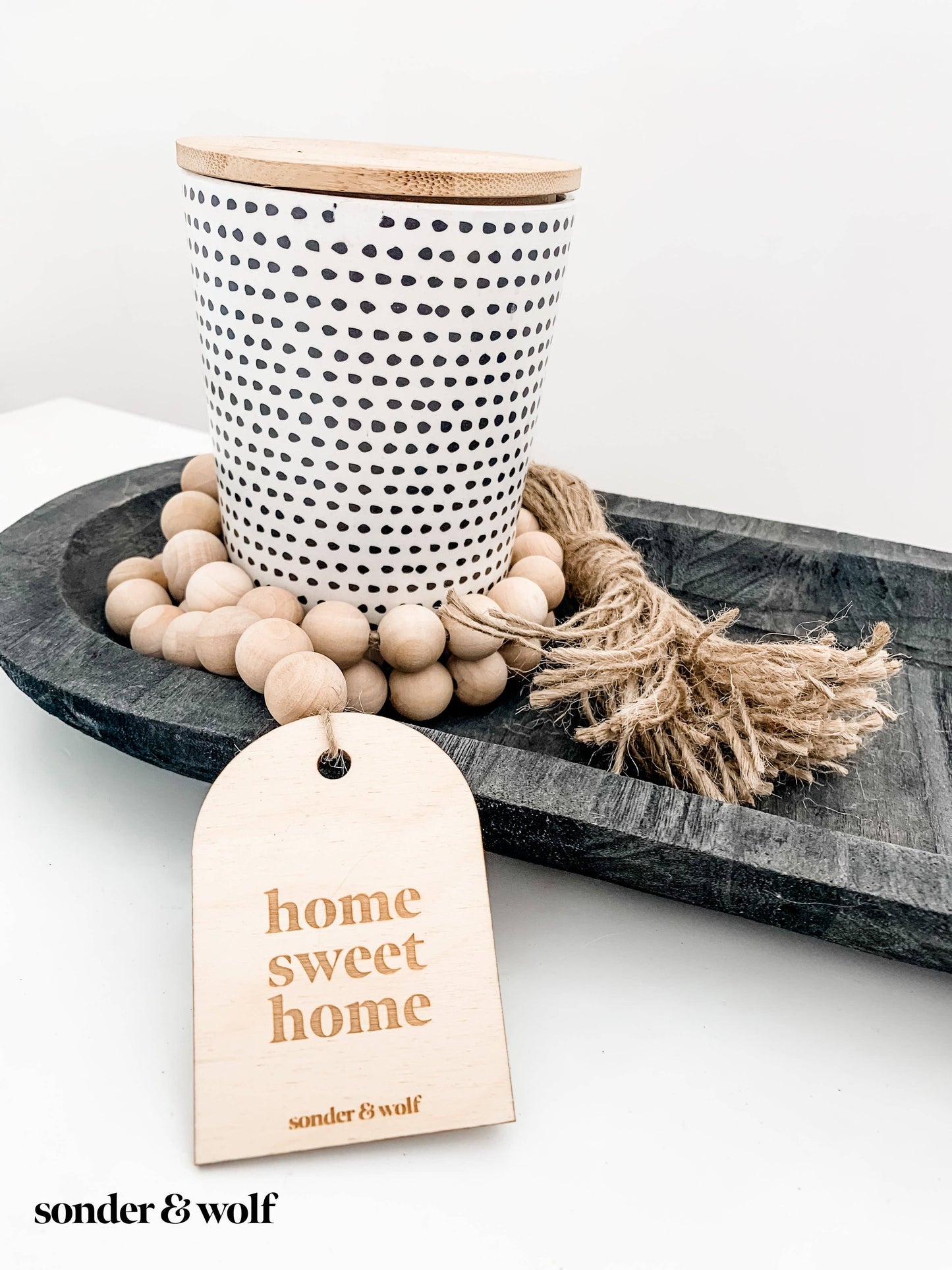 Home Sweet Home Beaded Garland – Wooden Housewarming Gift Decor